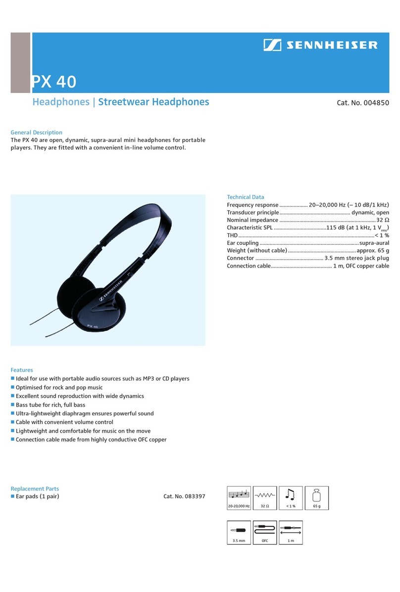 Sennheiser PX 40 Technical data