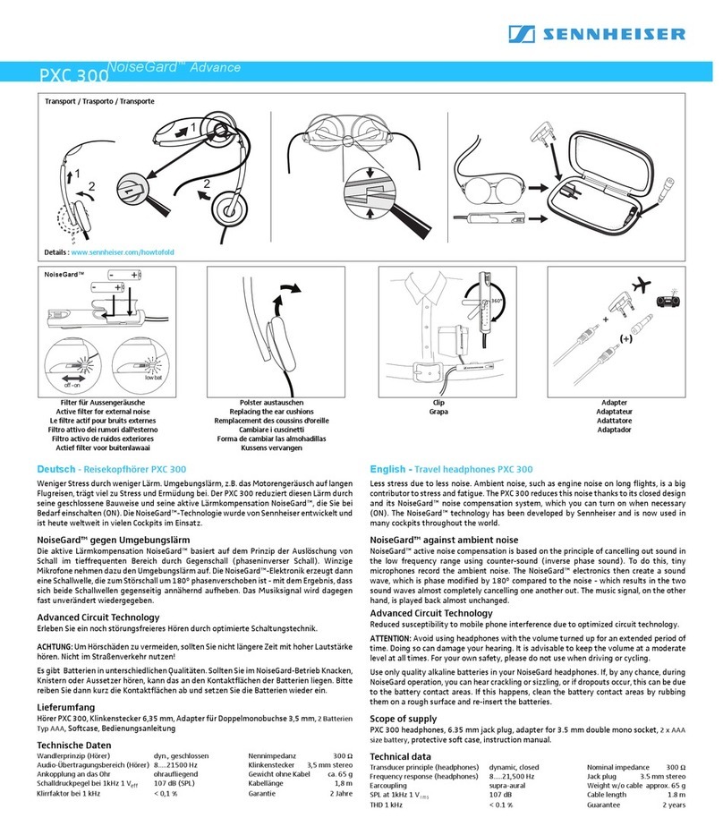 Sennheiser NOISEGARD PXC 300 User manual