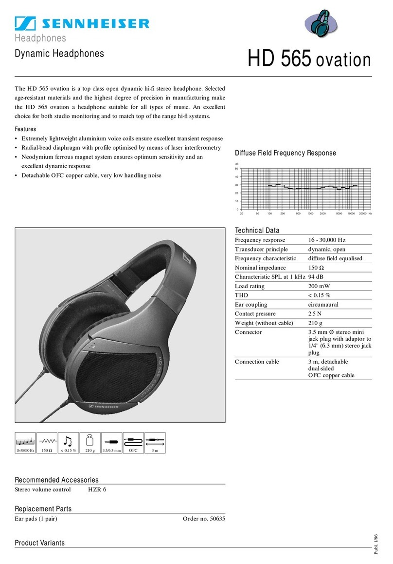 Sennheiser Ovation HD 565 Specification sheet