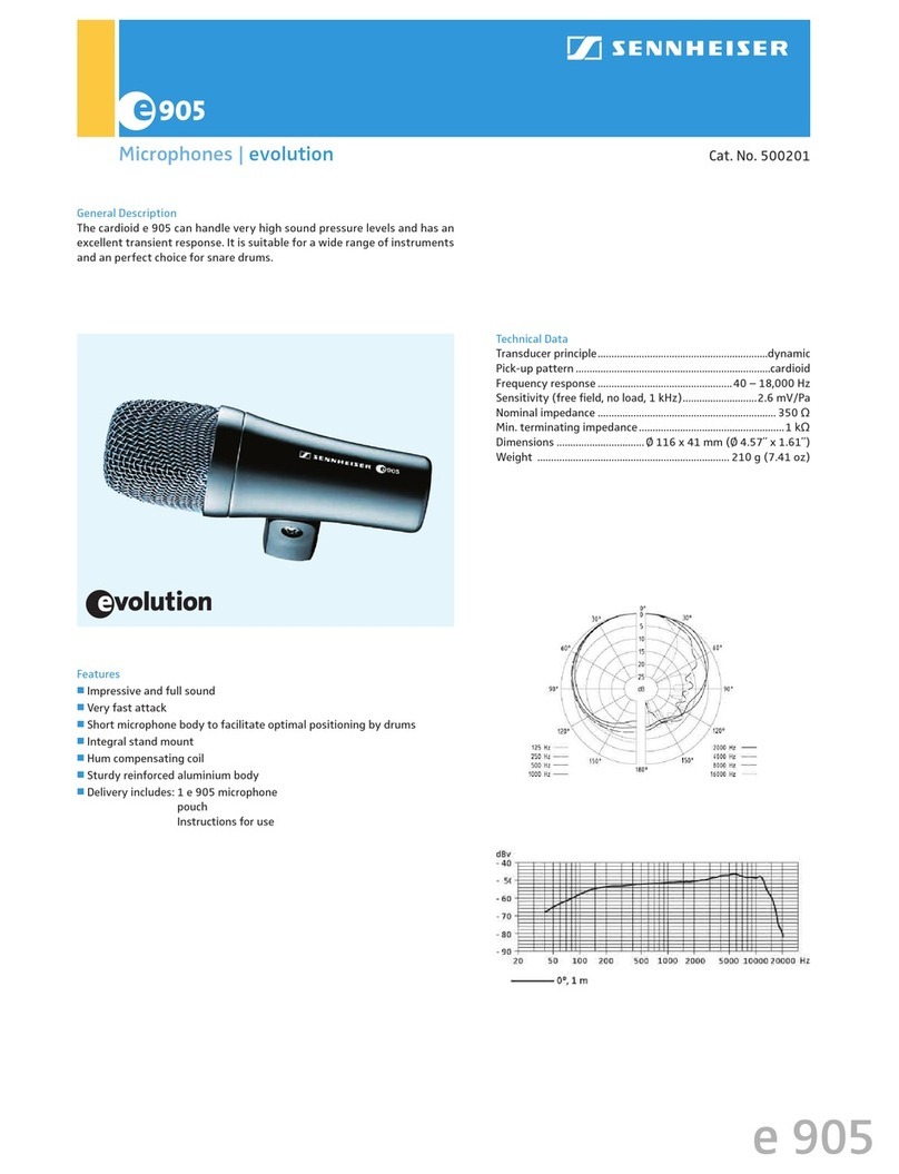 Sennheiser Evolution E 905 Specification sheet