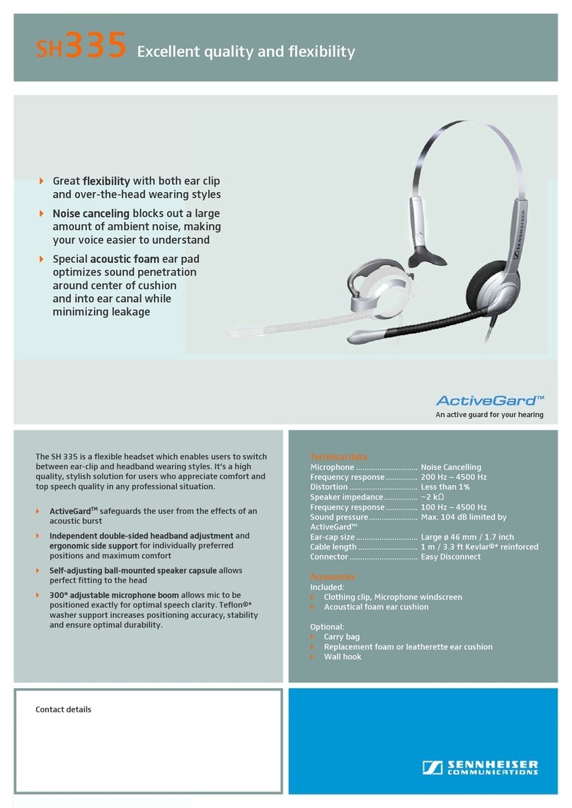 Sennheiser ActiveGard SH 335 Technical data