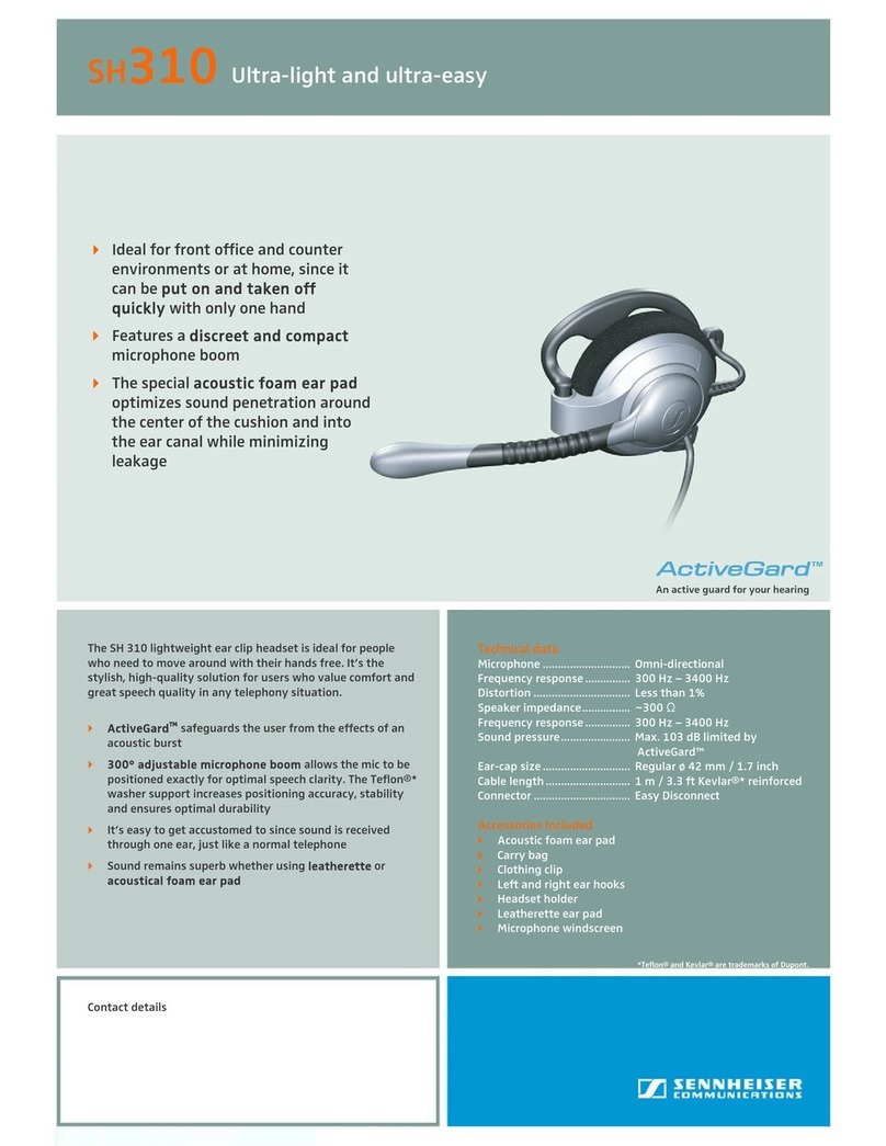 Sennheiser ActiveGard SH310 User manual Sennheiser ActiveGard SH310 User manual