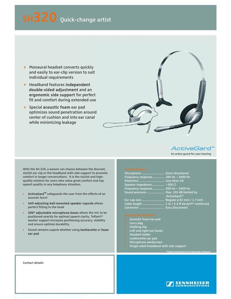 Sennheiser ActiveGard SH 320 Technical data