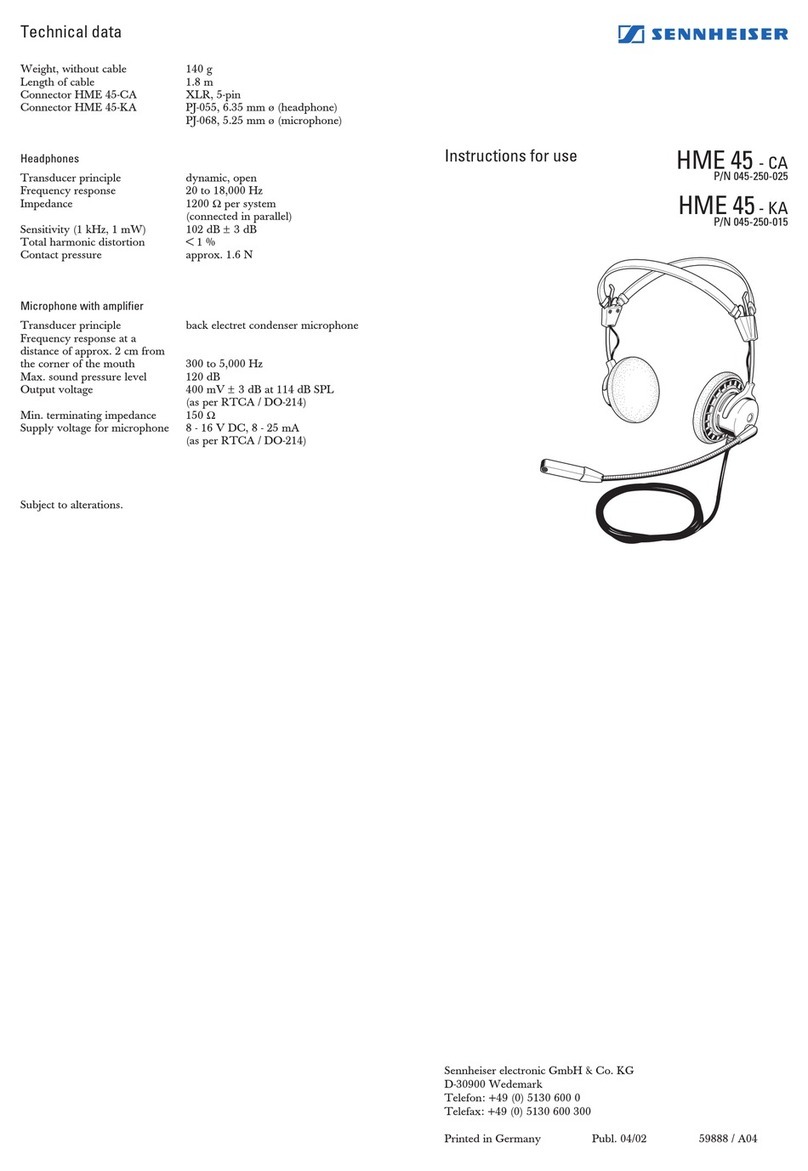 Sennheiser Headset HME 45 - CA Instructions for use