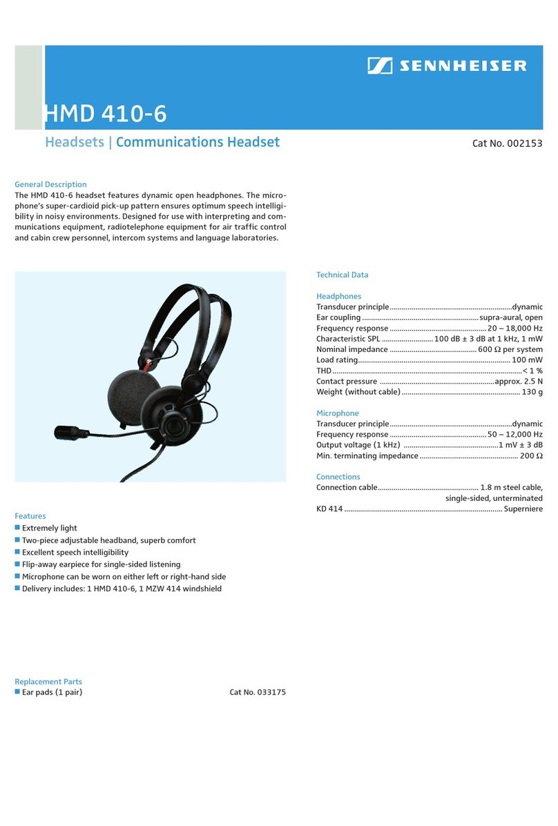Sennheiser Headset HMD 410-6 Instruction manual