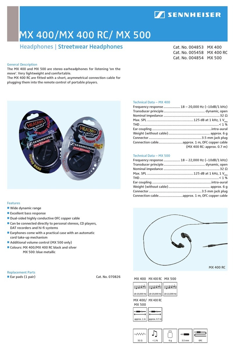 Sennheiser 500 Series Technical data
