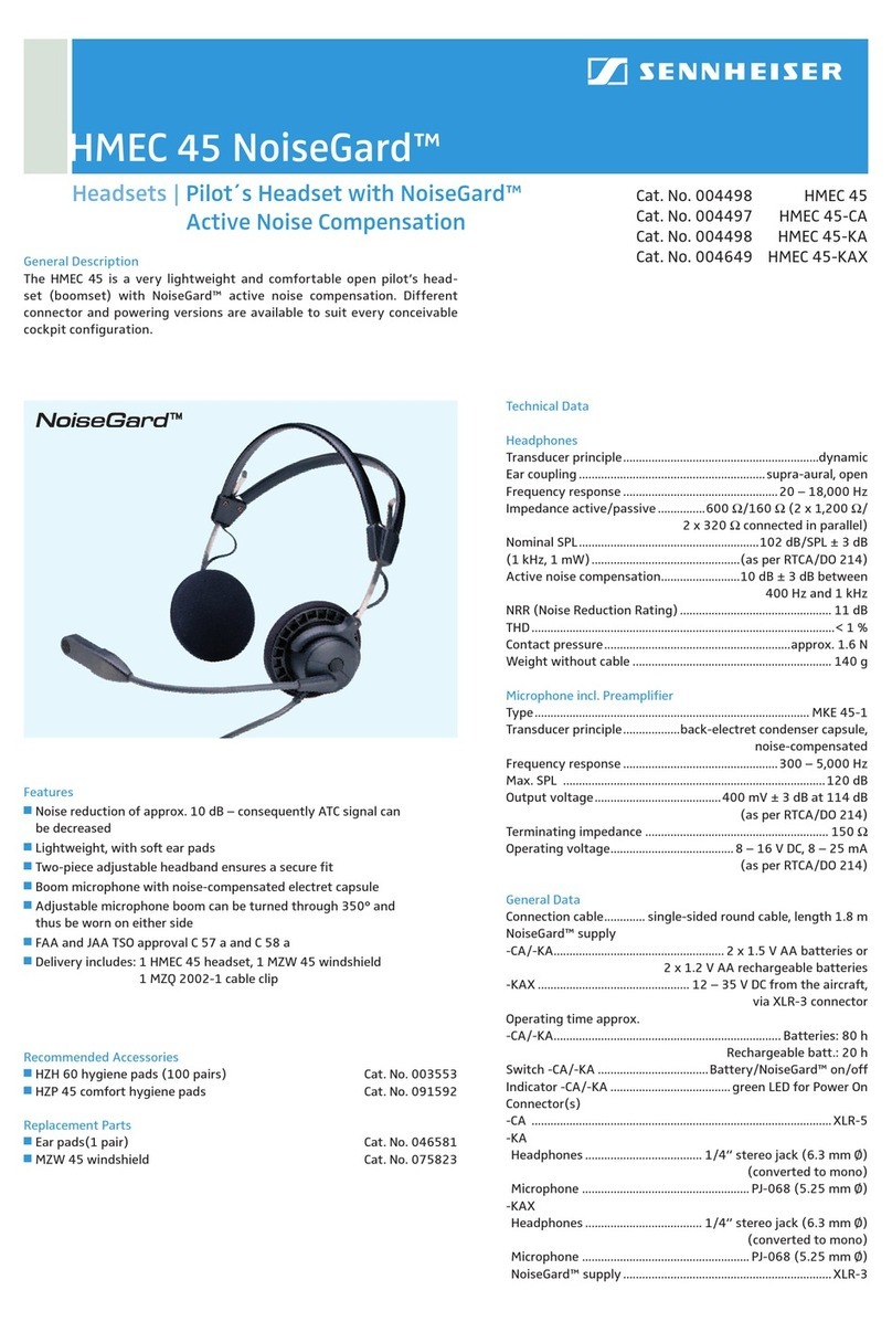 Sennheiser HMEC 45-CA NoiseGard Technical data