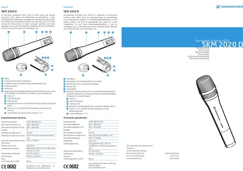 Sennheiser Skm 2020 d User manual
