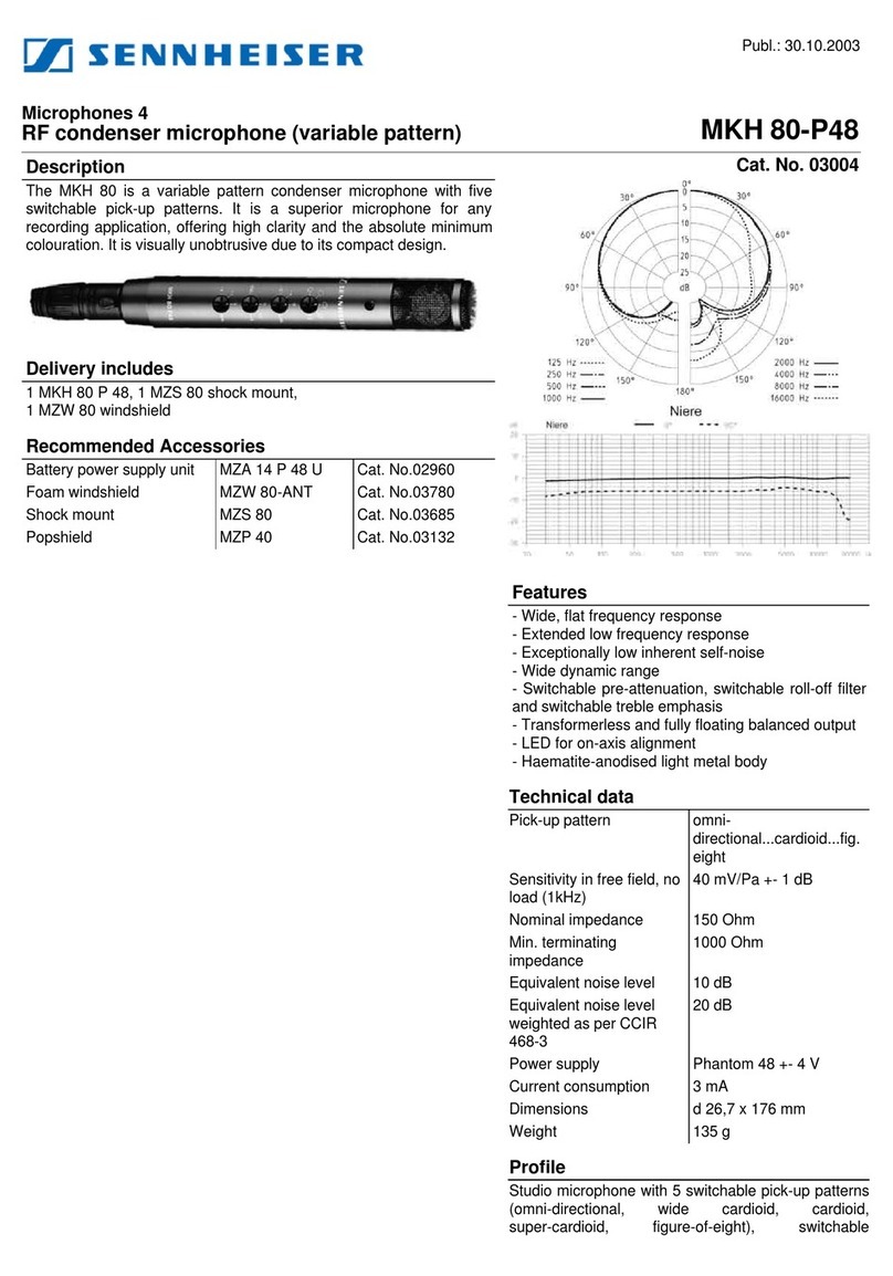 Sennheiser MKH 80 Specification sheet