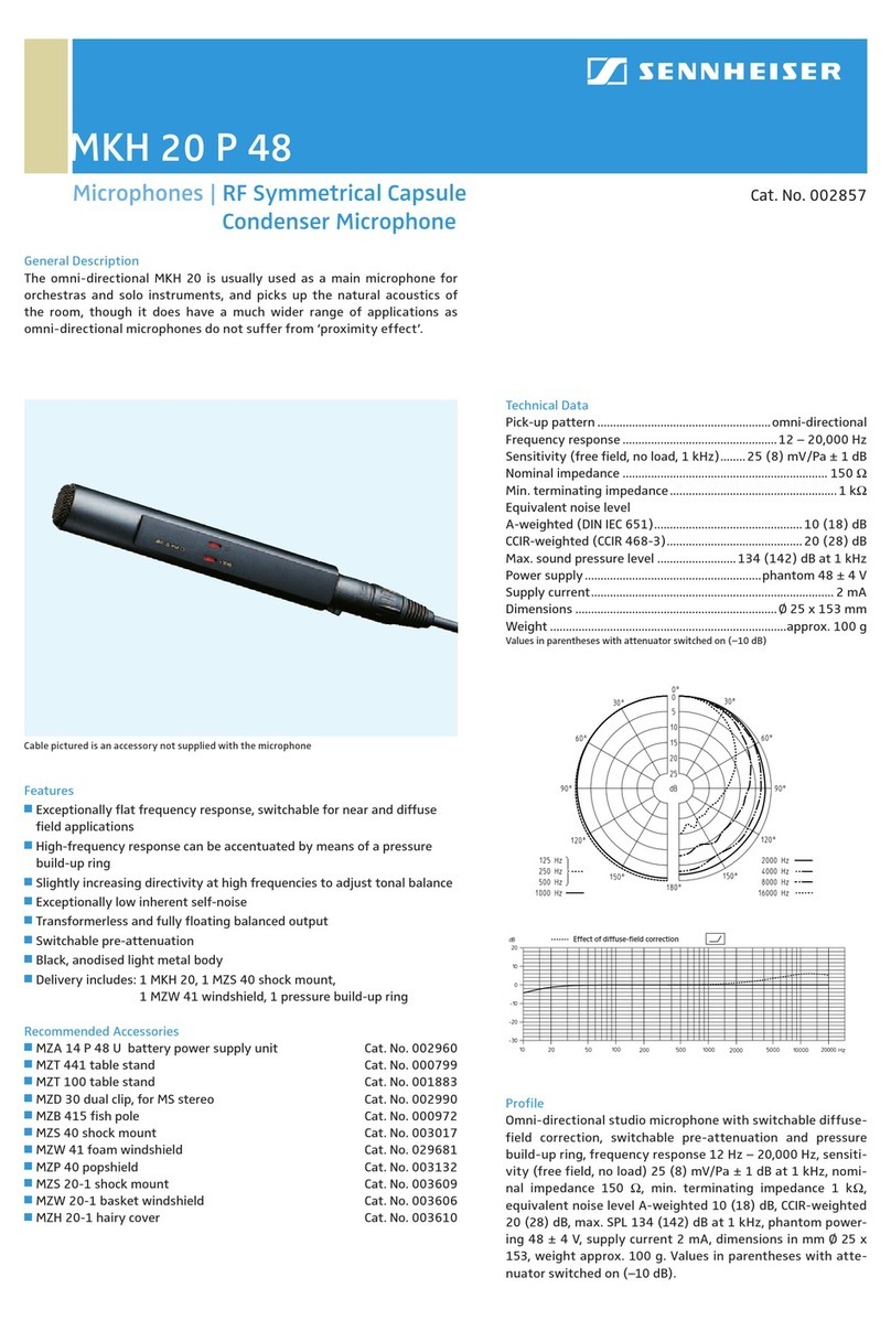 Sennheiser MKH 20 P 48 user manual