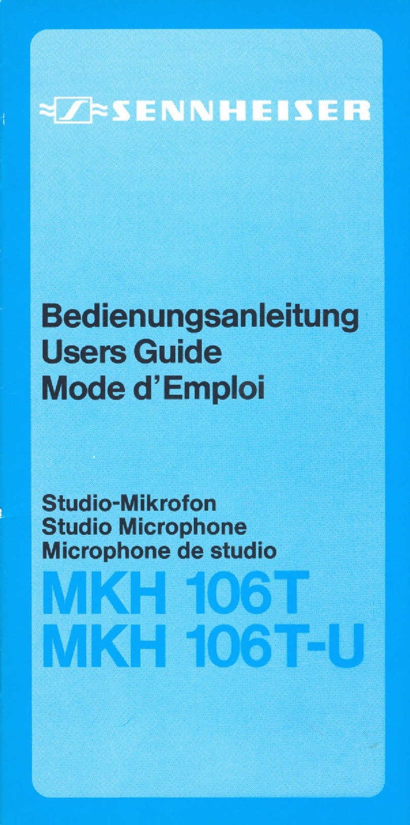 Sennheiser MKH 106T-U user guide