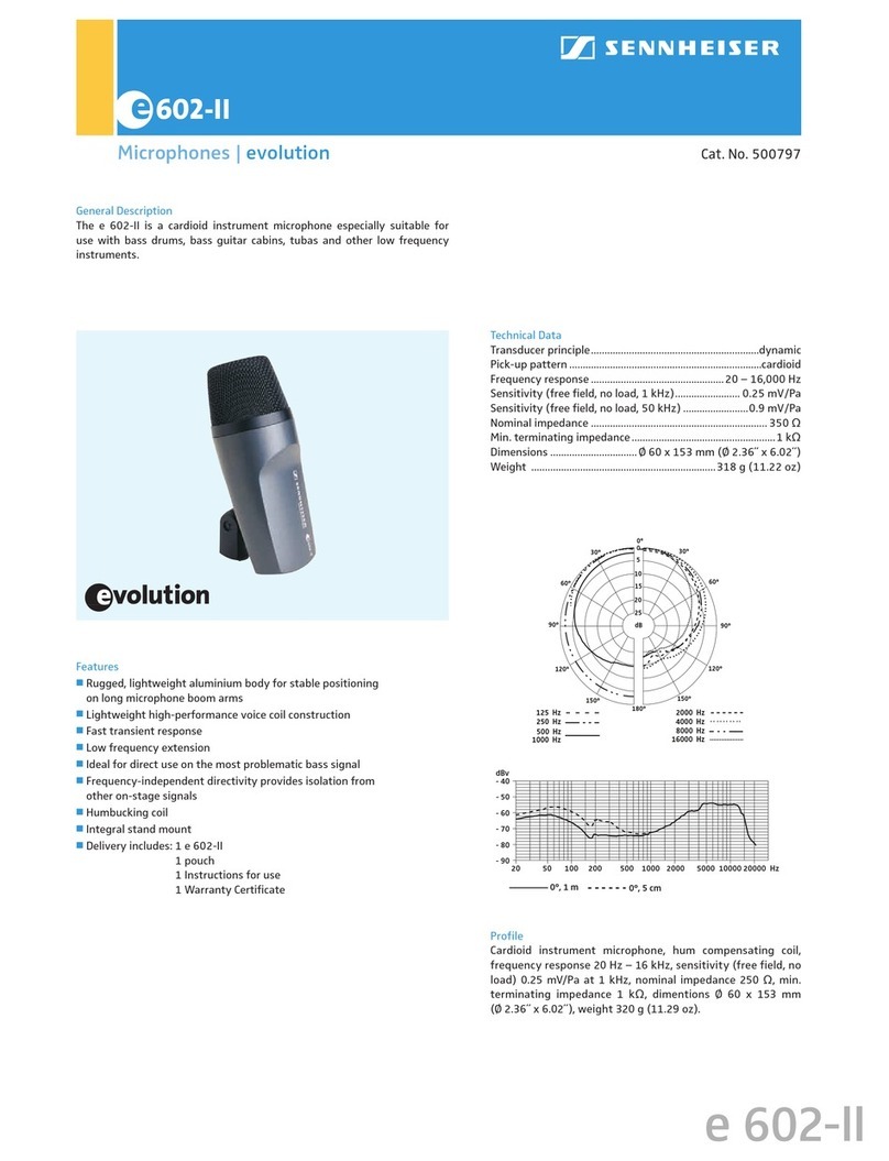 Sennheiser Evolution E 602-II Specification sheet Sennheiser Evolution E 602-II Specification sheet