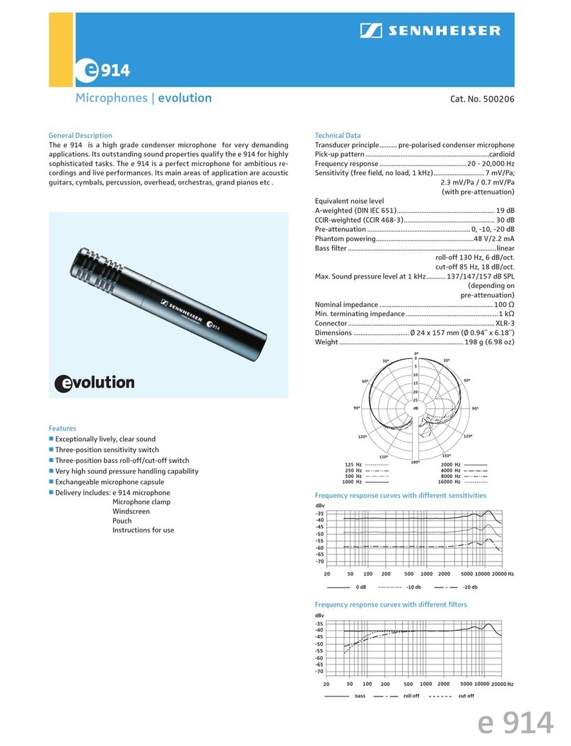 Sennheiser Evolution E914 Specification sheet Sennheiser Evolution E914 Specification sheet