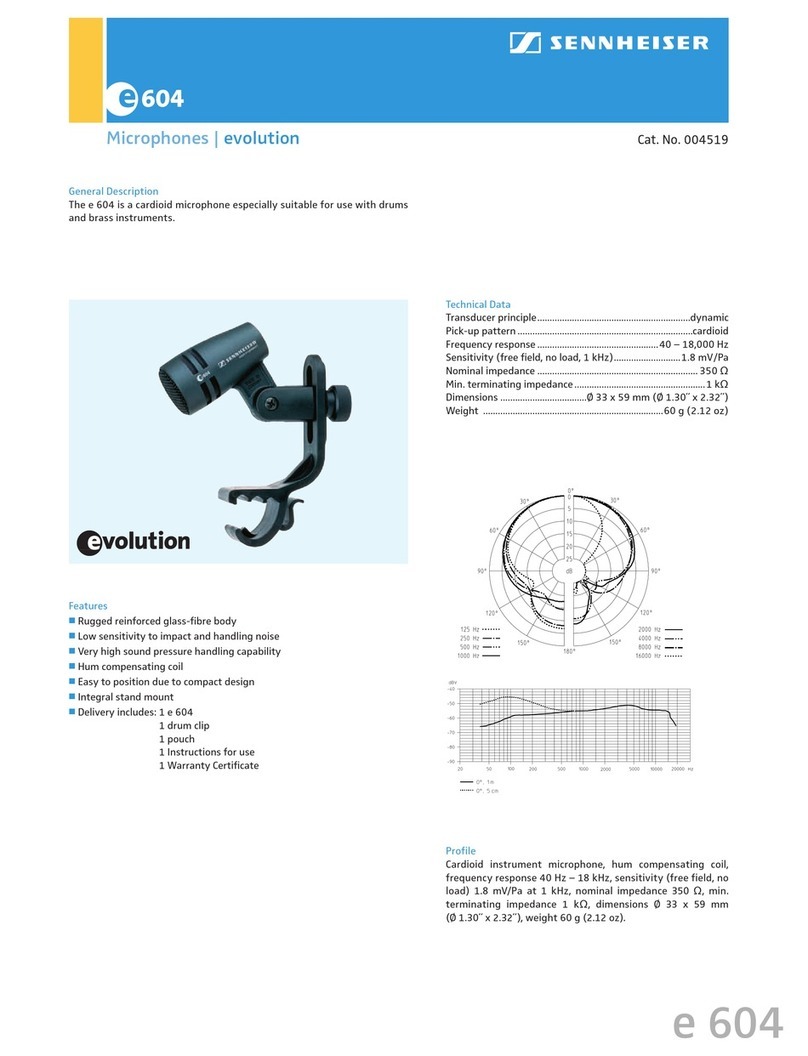Sennheiser evolution 604 Specification sheet