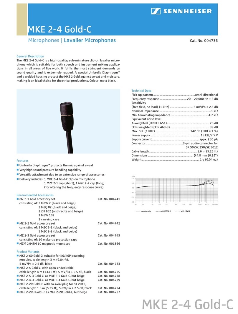 Sennheiser MKE 2 elements Specification sheet