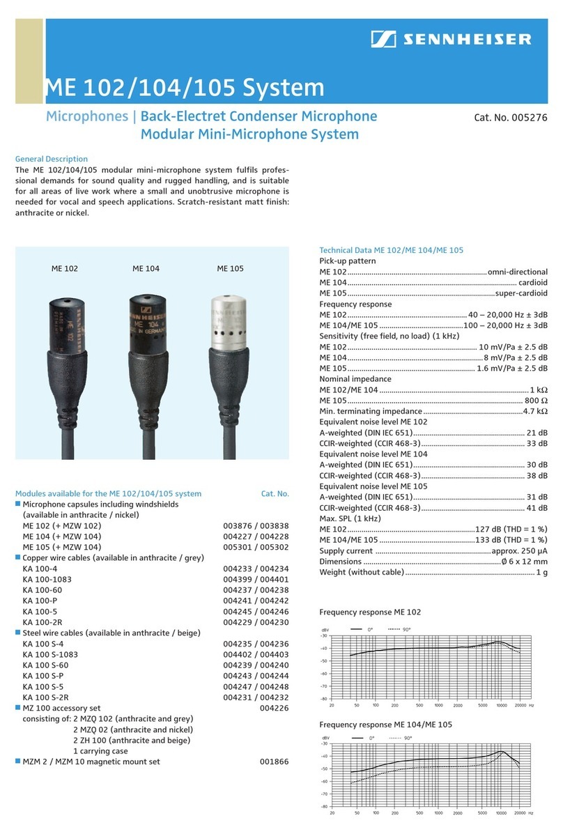 Sennheiser ME 104 Instruction manual Sennheiser ME 104 Instruction manual