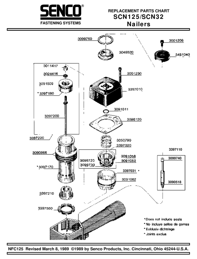 Senco SCN125 Replacement parts list
