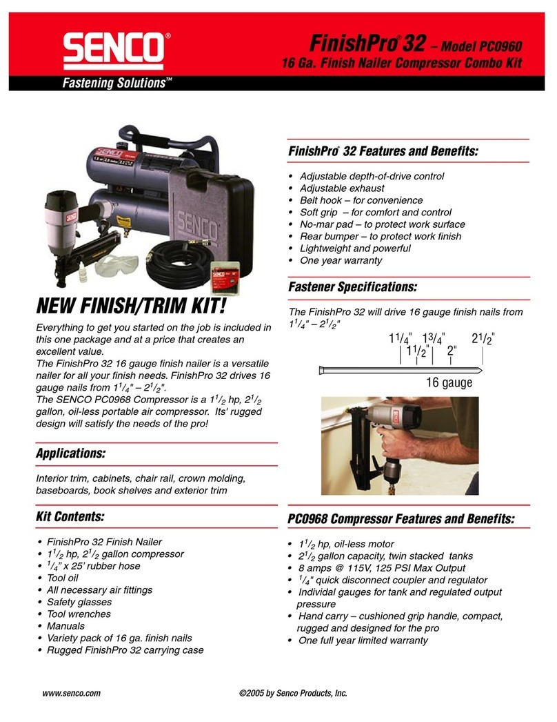 Senco FinishPro 32 Specification sheet