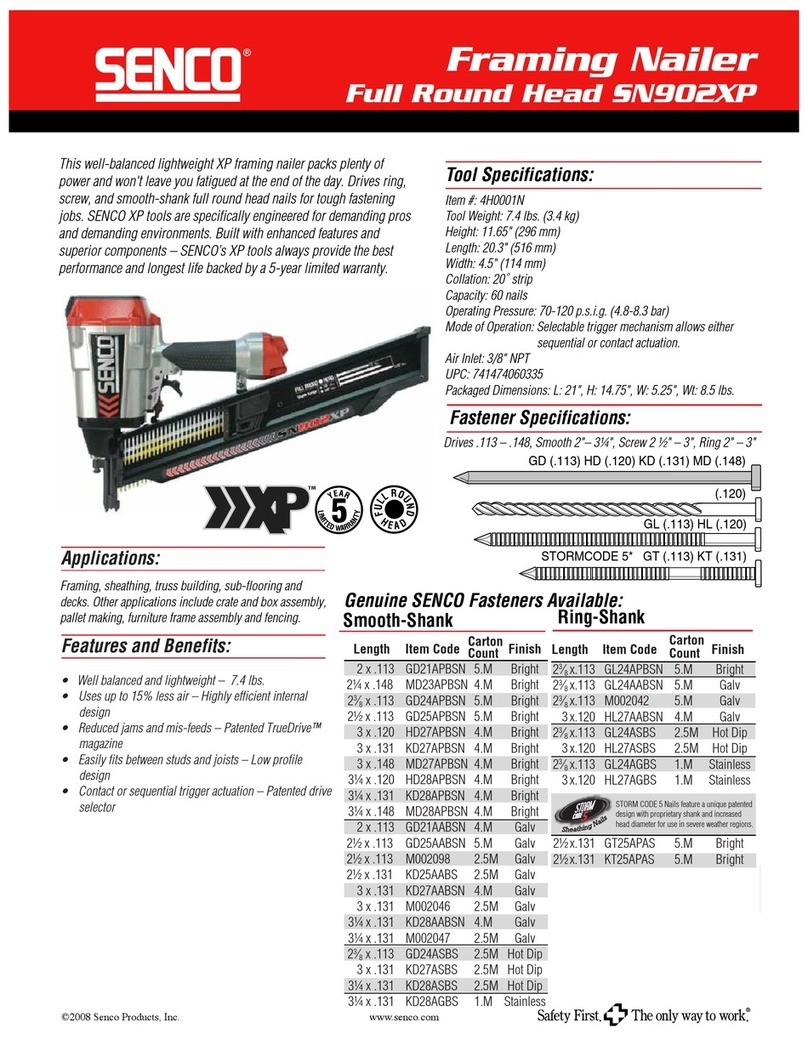 Senco SN902XP Specifications