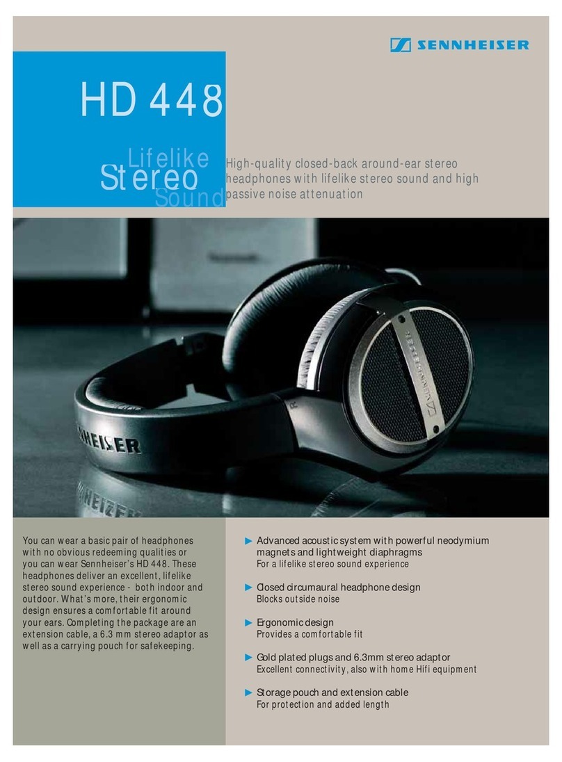 Sennheiser HD 448 Specification sheet