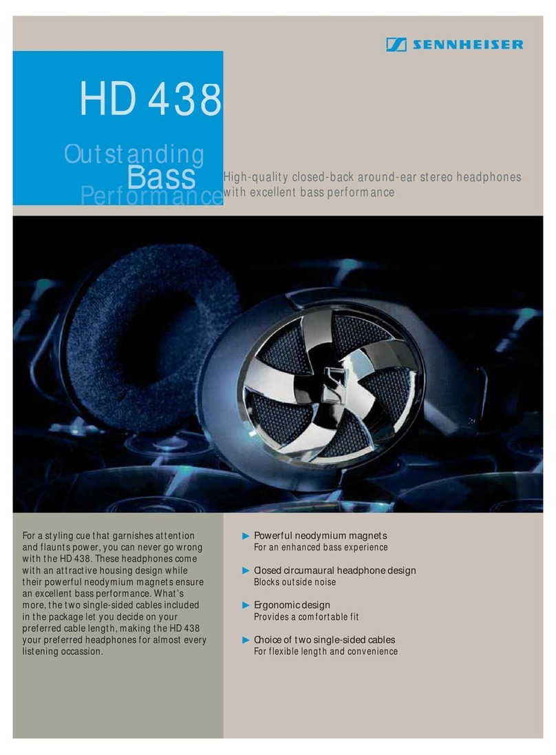 Sennheiser HD 438 Specification sheet
