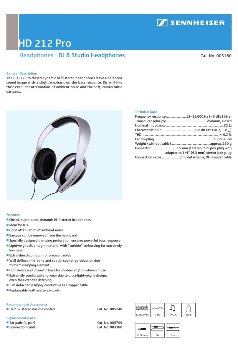 Sennheiser HD 212 PRO Specifications