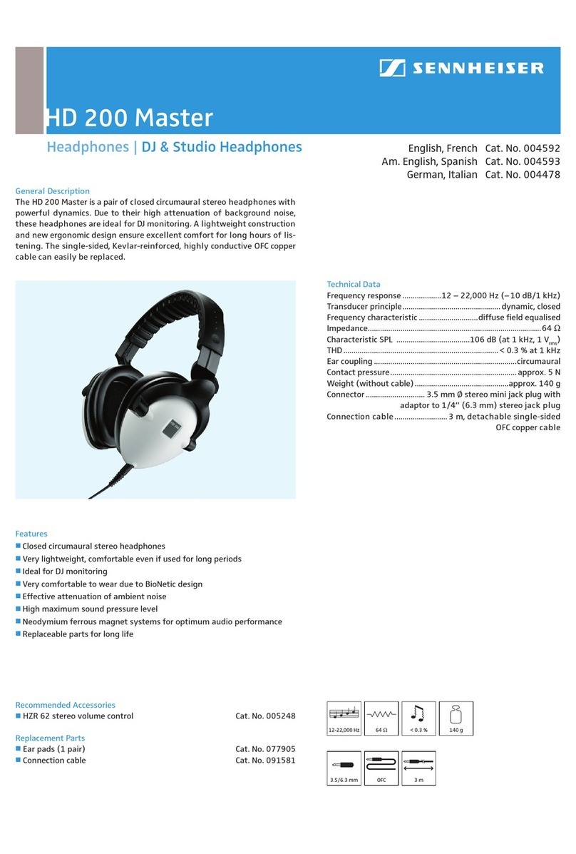Sennheiser HD 200 Master Specifications