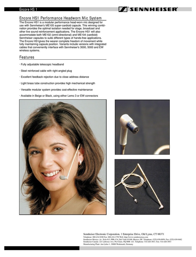 Sennheiser HS 1 Specification sheet