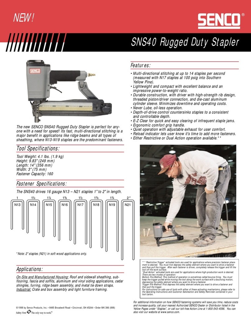 Senco SNS40 Specification sheet