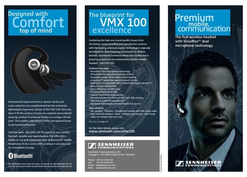 Sennheiser VMX 100 Specification sheet