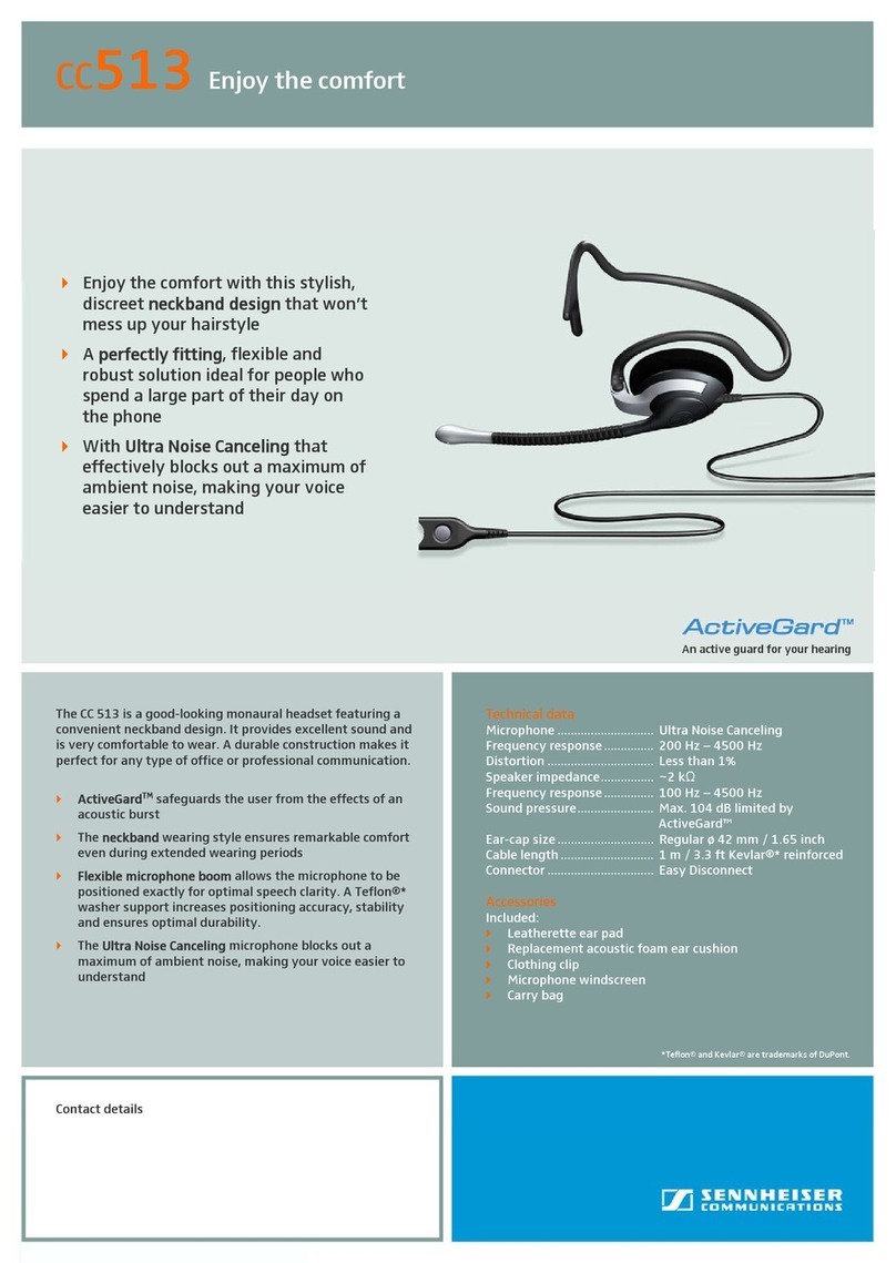 Sennheiser ACTIVEGARD CC513 Technical data