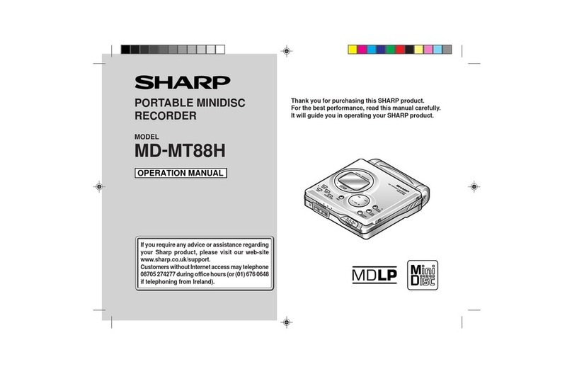 Sharp MD-MT88H User manual