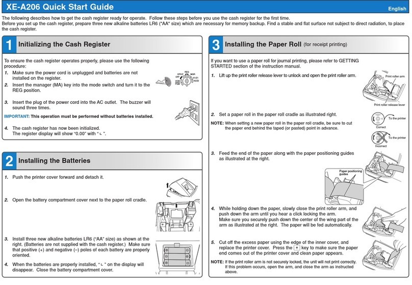 Sharp XE-A206 quick start guide
