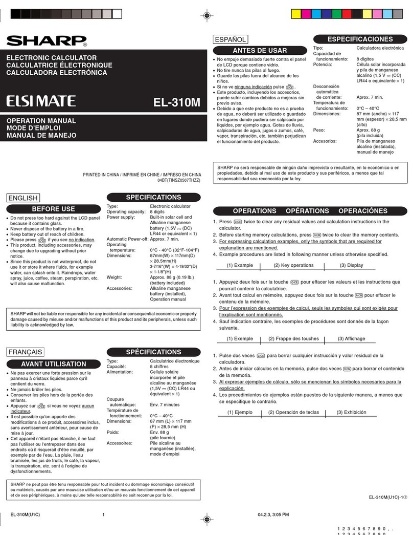 Sharp EL-310M Elsi Mate User manual