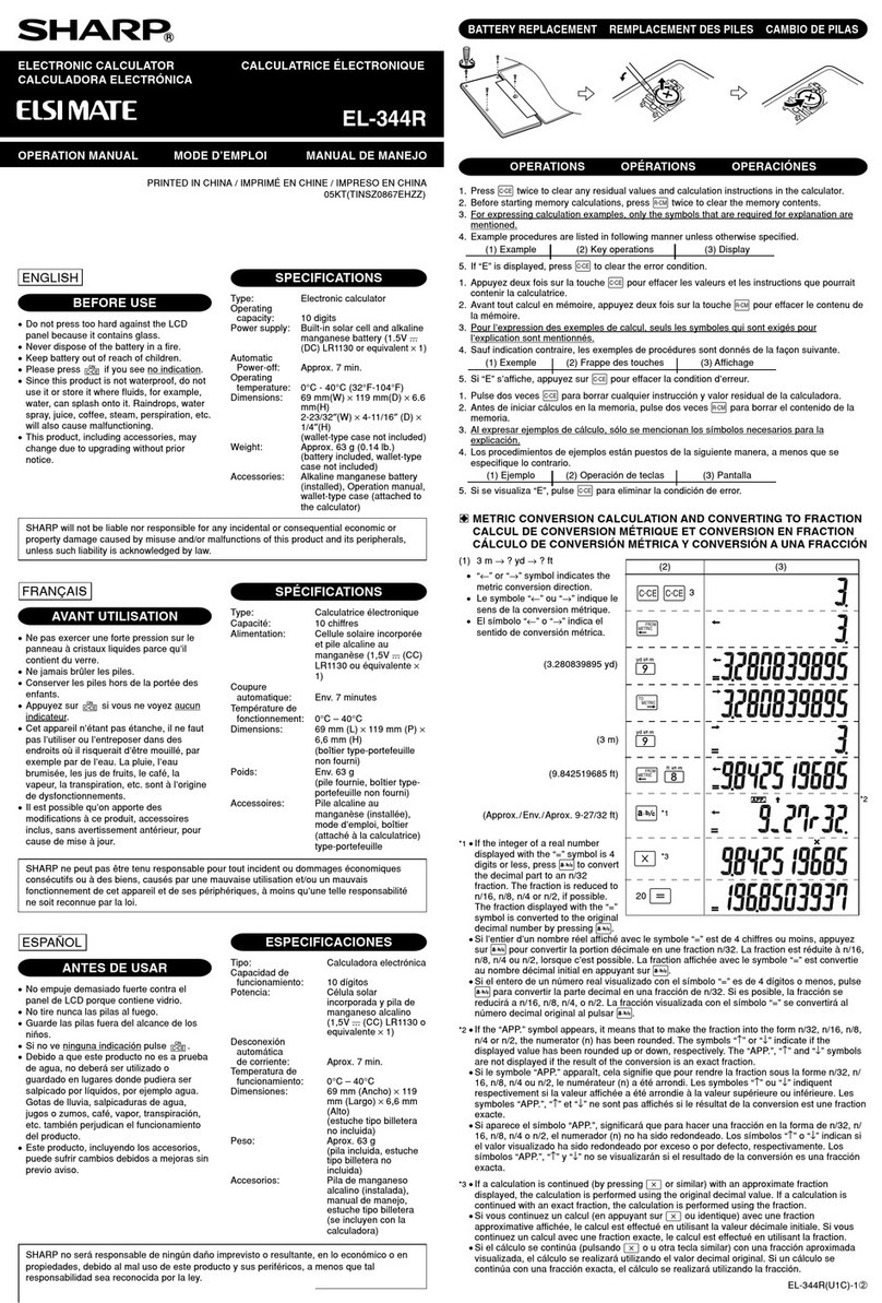 Sharp EL-344R User manual