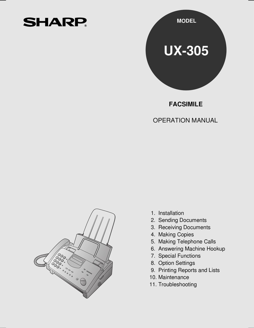 Sharp UX305 - UX 305 B/W Thermal Transfer User manual