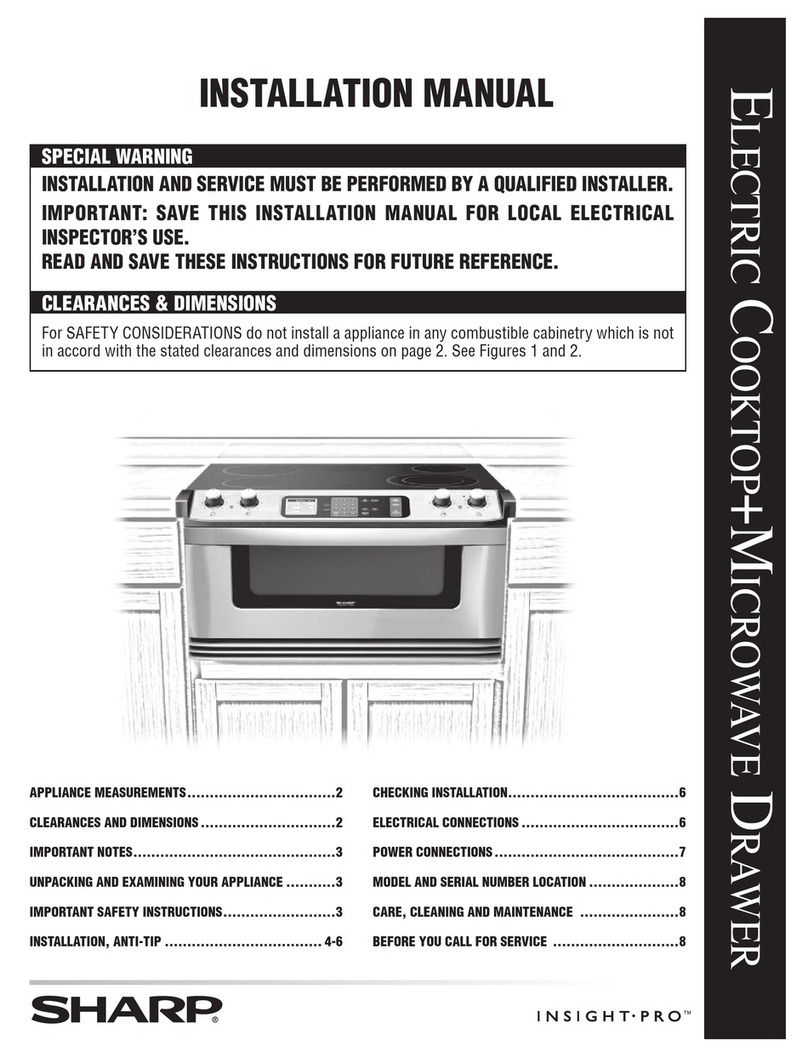 Sharp KB5121KK - 30" Glass Ceramic Cooktop User manual Sharp KB5121KK - 30" Glass Ceramic Cooktop User manual