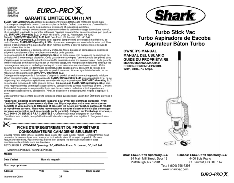 Shark EP600BL User manual