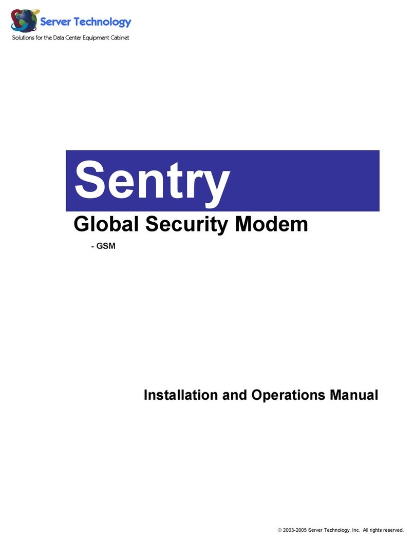 Server Technology Sentry Global Security Modem Installation and operation manual
