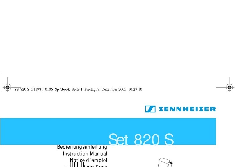 Sennheiser SET 820 S RF instruction manual
