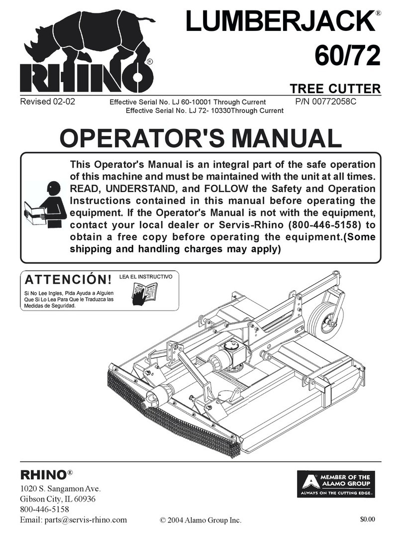 RHINO LUMBERJACK 60/72 Operator's manual