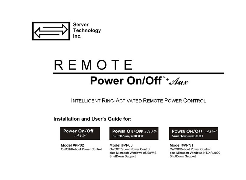 Server Technology PP02 Power On/Off Installation and user guide