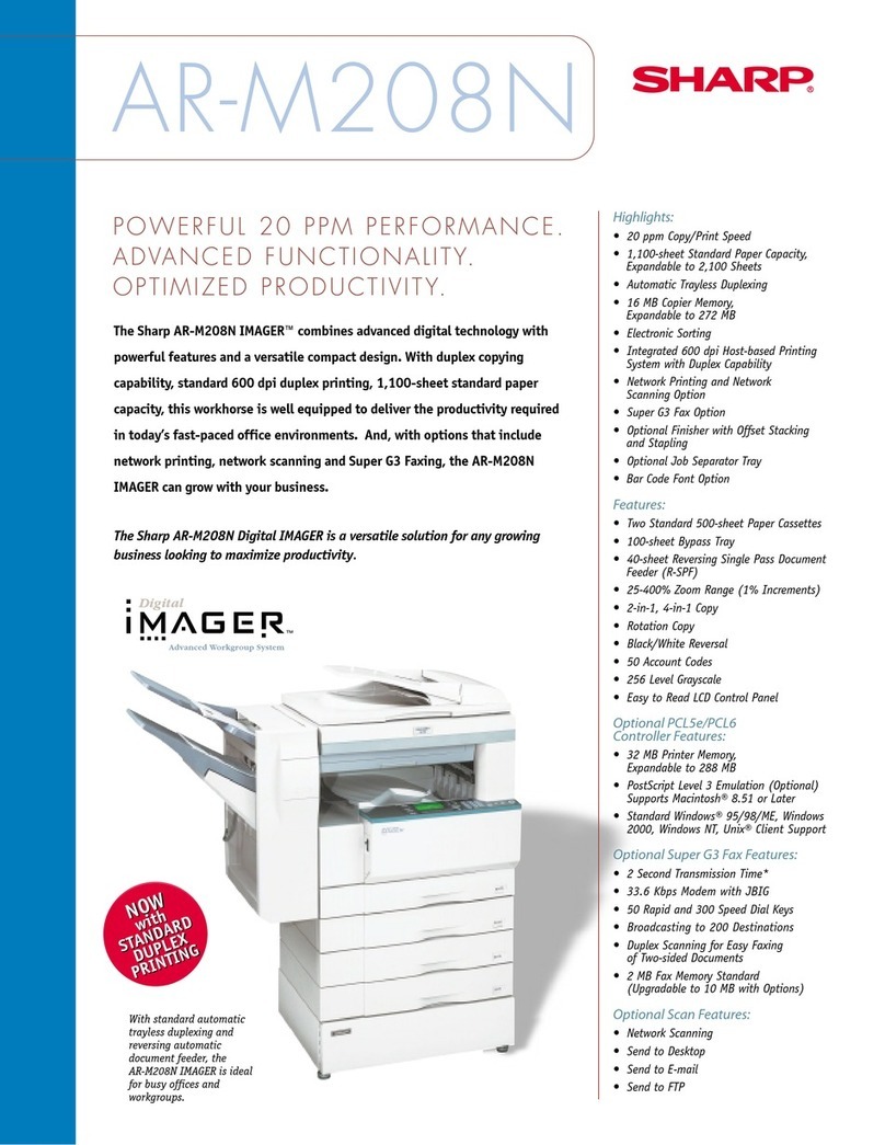 Sharp AR-M208N imager User manual Sharp AR-M208N imager User manual