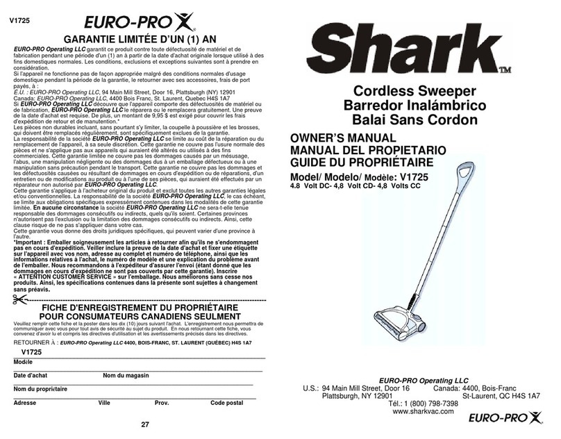 Shark V1725 User manual