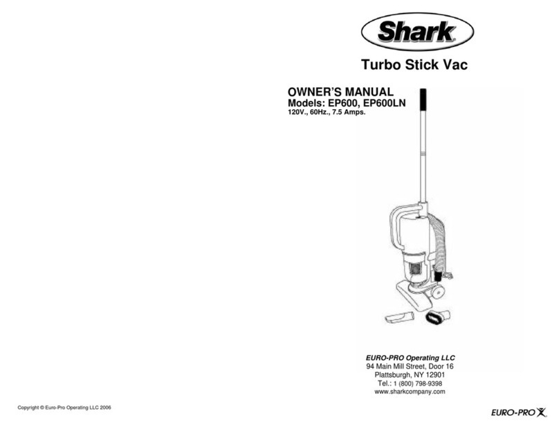 Shark TURBO STCIK VAC EP600 User manual Shark TURBO STCIK VAC EP600 User manual