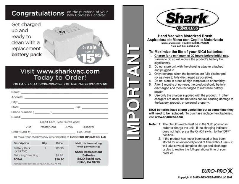 Shark SV736 User manual