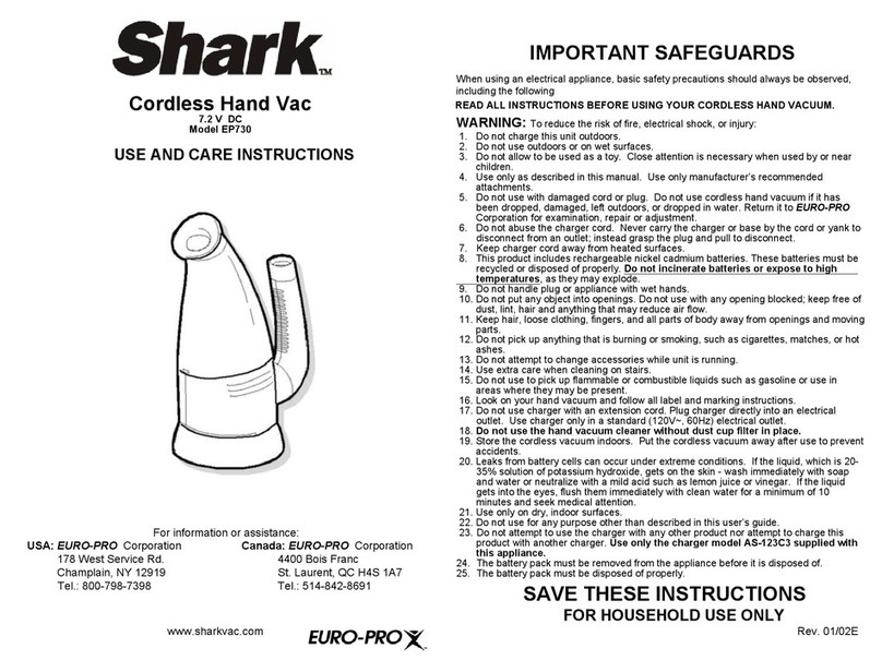 Shark EP730 Quick reference guide