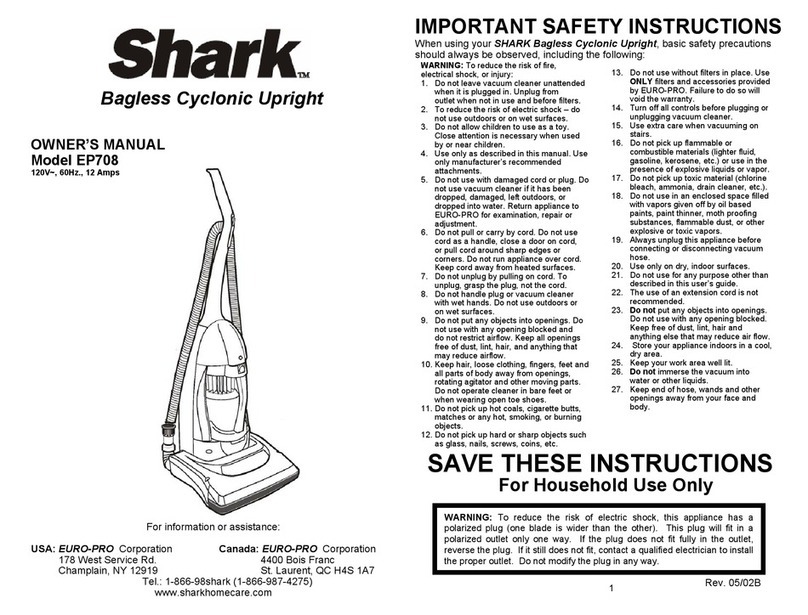 Shark EP708 User manual