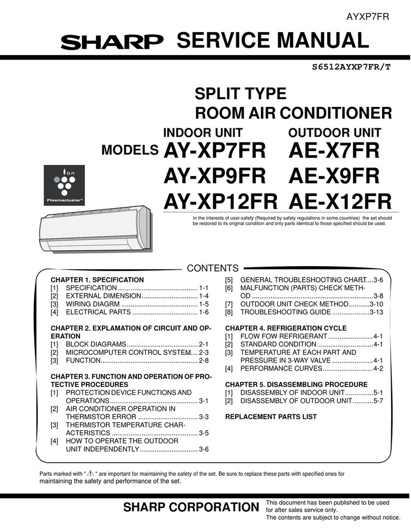 Sharp Plasmacluster AE-X12FR User manual