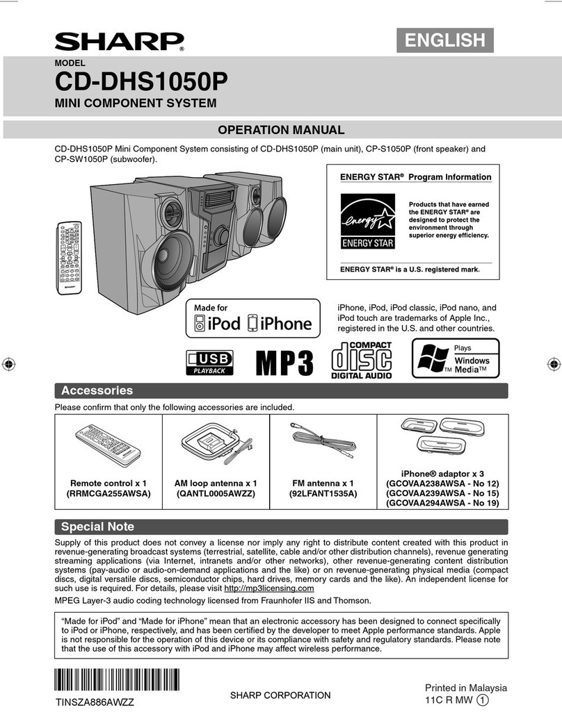 Sharp CD DHS1050P User manual Sharp CD DHS1050P User manual